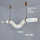 Ljojo Marble Collection LED Hanging Chandelier - Trendy Large Suspended Luminaire