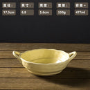 Ljojo Matte Ceramic Two Ear Bowl for Soup, Noodles, Salad - Light Food Bowl