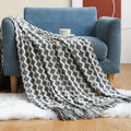 Ljojo Lightweight Knitted Throw Blanket with Tassels