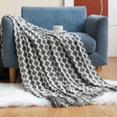 Ljojo Lightweight Knitted Throw Blanket with Tassels