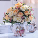 Ljojo™ Ceramic Vase & Flower Arrangement Set - Home Decor Crafts