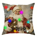 Ljojo LED Luminous Christmas Pillowcase with Retro Santa Claus Design