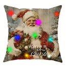 Ljojo LED Luminous Christmas Pillowcase with Retro Santa Claus Design