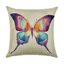 Ljojo Linen Butterfly Flower Sofa Cushion Cover 45*45 - Home Decor Printed Pillow Case