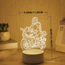 3D LED Motorcycle Rider Night Light Modern Decor for Bedroom Living Room by Ljojo