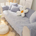 Ljojo Milk Velvet Sofa Cover Plush Winter Seat Protector Slipcover