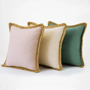 Ljojo Linen Farmhouse Cushion Cover with Hemp Rope Edging - 45x45cm