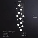 Ljojo Linear Glass Ball Pendant Light Modern Luxury Interior Lighting Staircase Bedroom