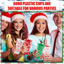 Ljojo 24oz Christmas Plastic Cup with Straw and Lid for Santa Parties