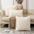 Geometric Gray Plush Pillow Covers for Couch Bed Sofa by Ljojo