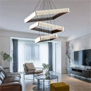 Ljojo Modern Art Piano Chandelier Round Square Lighting for Living Room & Restaurant