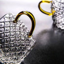 Ljojo 100ml Glass Fish Scale Teacup Set Transparent Handle Kung Fu Small Cup