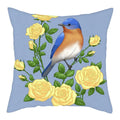 Blue Bird Print Cushion Cover by Ljojo - Home Decor Pillow Case for Sofa Bed