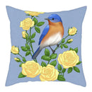 Blue Bird Print Cushion Cover by Ljojo - Home Decor Pillow Case for Sofa Bed