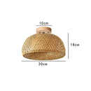 Led Pendant Lamp Natural Rattan Wicker Chandeliers Hand-Woven Bamboot E27 Lighting by Ljojo