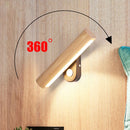 Ljojo Modern Adjustable Wood LED Wall Lamp with Switch - Indoor Wall Sconces for Living Room