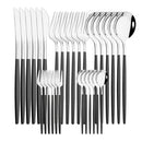 30-Piece Pink Silver Stainless Steel Dinnerware Set by Ljojo
