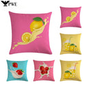Ljojo Lemon Strawberry Milk Linen Pillowcase 45*45cm