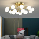Ljojo LED Glass Ball Chandelier: Luxury Nordic Ceiling Light for Home Decor