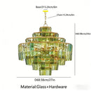 Vintage American Green Glass Chandelier LED Dimmable Double Layer for Villa Living Room - Ljojo