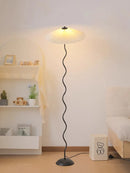 Ljojo Minimalist Pleated Fabric Floor Lamp for Living Room and Bedroom