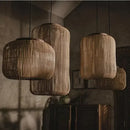 Ljojo Japanese Style Rattan Pendant Light - Wabi Sabi Chandelier for Teahouse & Home Decor