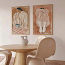 Abstract Female Coffee Cup & Cowboy Boot Print Set by Ljojo™
