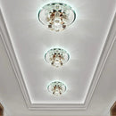 Ljojo Luxury Crystal Round LED Ceiling Light for Hallway and Kitchen