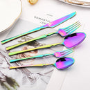Ljojo 20-Piece Gold Stainless Steel Cutlery Set Dining Silverware Forks Knives Spoons