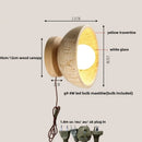 Ljojo LED Wall Light with Wood Base, Natural Yellow Travertine, Modern Nordic Design