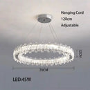 Ljojo LED Crystal Ceiling Lamp Modern Square Dimmable Dining Room Fixture