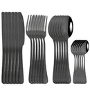 Black Stainless Steel Cutlery Set for Family Parties by Ljojo
