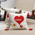 Ljojo Love Embroidered Valentine's Day Pillowcase Red White Lovers Towel Throw Cushion Cover