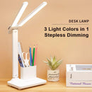 Ljojo LED Desk Lamp: Stepless Dimming, Multi-function Night Light, White Light