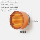 Round Glass LED Wall Lamp Sconce Light for Bedroom Living Room by Ljojo