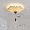 Ljojo Wabi-Sabi Retro Flowers Fabric Ceiling Lamp for Home Decor Bedroom Lighting