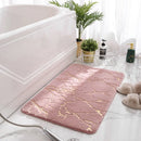 Ljojo Marble White Gold Bath Mat - Non-Slip Shower Carpet