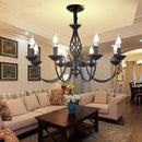 Black Iron Nordic Style Chandelier for Modern Living Room by Ljojo