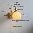Ljojo LED Wall Light Mirror Ceramic Glass Wood Decor Home Lighting