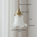 Ljojo Modern 4w LED Glass Copper Hanging Lamp White Pendant Light Fixtures