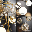 Ljojo LED Glass Ball Chandelier: Luxury Nordic Ceiling Light for Home Decor