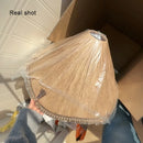 Ljojo Japanese Retro Fabric Tassel Umbrella Pendant Light Chandelier for Dining Room and Bedroom