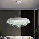 Modern Round Crystal Chandelier LED Light Fixture for Dining Room Living Room | Ljojo White Crystal Chandelier
