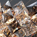 Ljojo Mid Century Square Crystal Chandelier LED Pendant Lamp for Home Décoration
