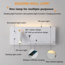 Ljojo LED Wall Lights with Wireless Charger, USB Interface, Minimalist Design for Living Rooms & Bedrooms