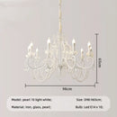 American Retro E14 Led Chandelier: French Style White Metal Candle Pendant Light by Ljojo