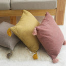45x45cm Yellow Linen Cushion Cover Boho Chic Decorative Throw Pillow Cover for Sofa - Ljojo