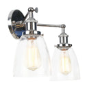Ljojo 2-Head LED Wall Sconce Industrial Iron Glass Retro Stair Light Fixtures