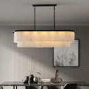 Black Alabaster LED Chandelier by Ljojo - Stylish Lighting for Living & Dining Room