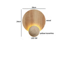 Ljojo LED Pull Chain Wall Light: Yellow Cave Stone Wood Wabi Sabi Design